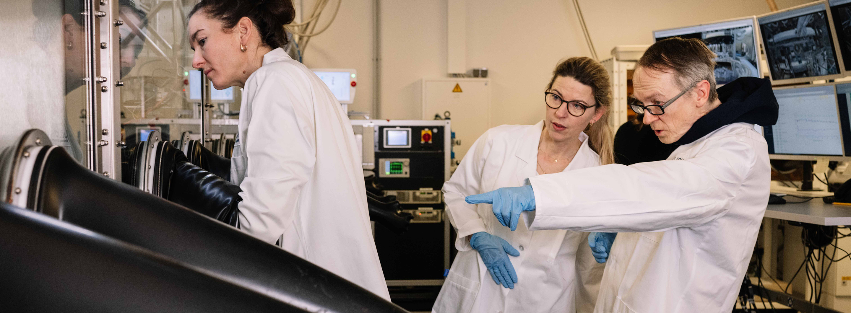 Researchers in a lab.